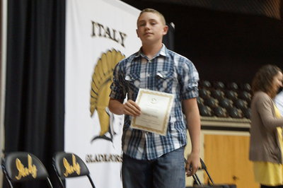 Image: Hunter Morgan, 8th grader, received a certificate for “All A’s”.