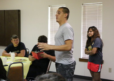 Image: Cody Medrano gives a convincing answer during the survival game….almost.
