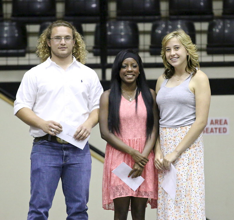 Image: Shad Newman and Kendra Copeland are the first recipients of the Marty Haight Scholarship which was presented to them by Marty’s daughter, Hannah Haight.