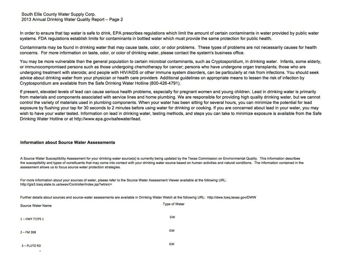 Image: Annual Drinking Water Quality Report – page 4