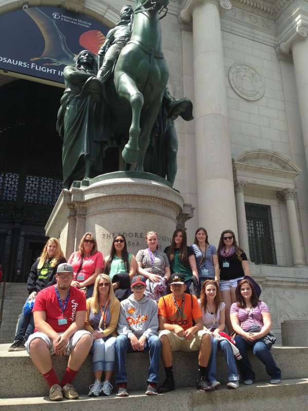 Image: Students are all smiles after a visit to the American Museum of Natural History.