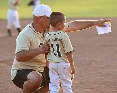 Image: Coach Joffre points the way for Kyle Rudd(11) and the future of Italy baseball.