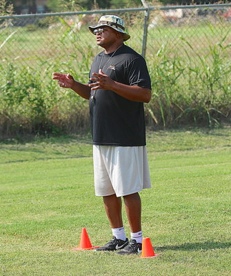 Image: Between the cones with assistant coach Bobby Campbell.