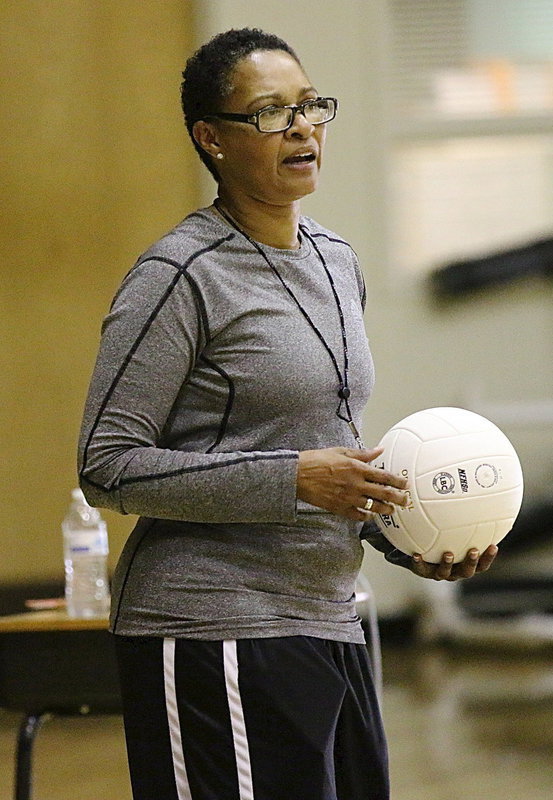 Image: Head Coach Jane Laws coaches up her volleyball ladies with this being her first season in Italy.