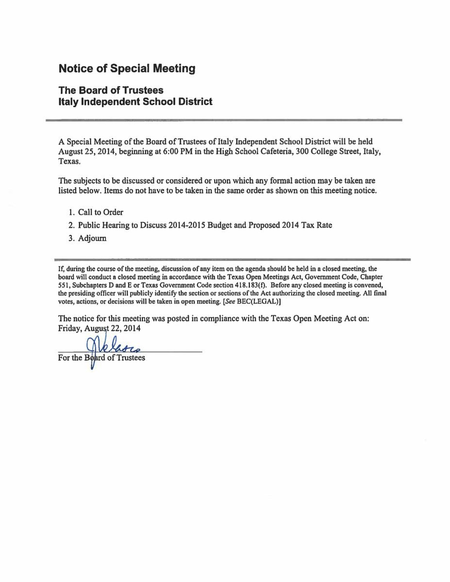 Image: Agenda – IISD Hearing