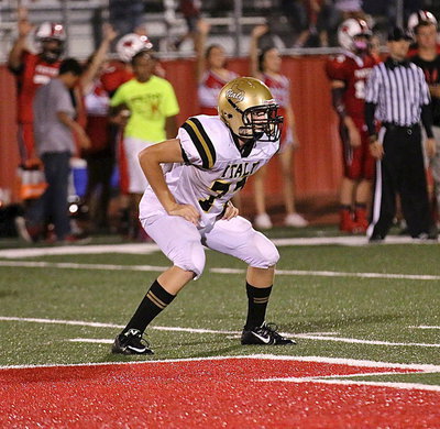 Image: Freshman Clay Riddle(77) prepares for a Panther kickoff.