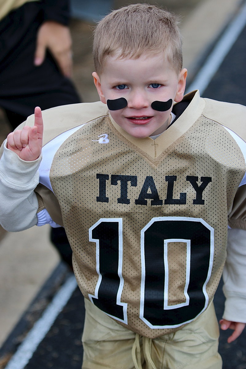 Image: J.C. is proud of his C-team Gladiator teammates! J.C. made the funniest statement during the game when he pointed at two Bulldog offensive linemen and exclaimed, “He’s mean and he’s mean!”