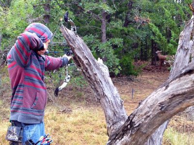 Image: Hinz enjoys the outdoor elements of 3D archery, especially during the cooler temperatures of last weekend.
