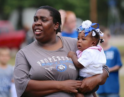 Image: Kroshundra Sneed and baby Carol Ann are having a great time during Milford’s homecoming festivities. Carol Ann has been a Bulldog fan since day one!!!!!