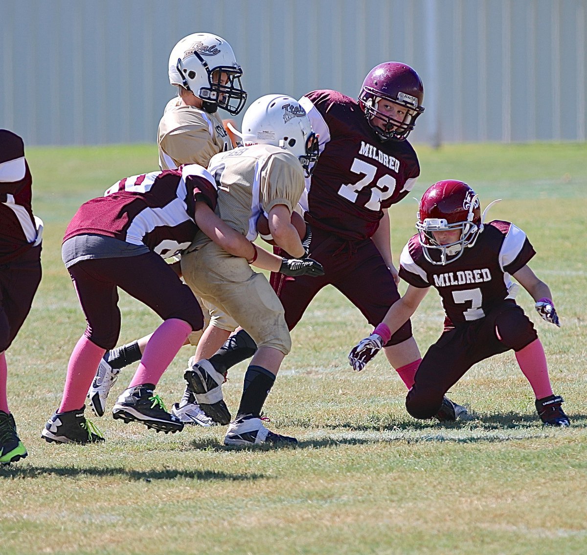 Image: Ty Cash(3) gains yards for the IYAA A-team offense.