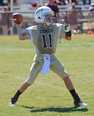 Image: IYAA A-team quarterback Creighton Hyles(11) is a star in the making.