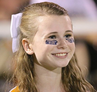 Image: Italy Junior High cheerleader Kimberly Hooker, her smile and her eye black say it all-!!!
