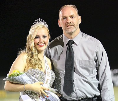 Image: 2014 Homecoming Queen Kelsey Nelson and proud father Doug Nelson.