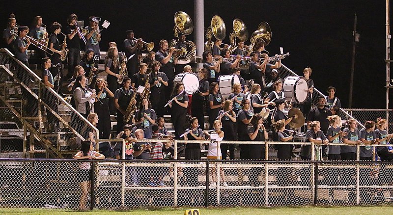 Image: The Gladiator Regiment Band celebrates musically after an Italy touchdown.