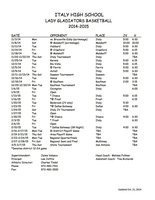 Image: Lady Gladiator Basketball Schedule — JV &amp; Varsity