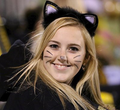 Image: Italy cheerleader Kelsey Nelson was cute as a kitten for Halloween.