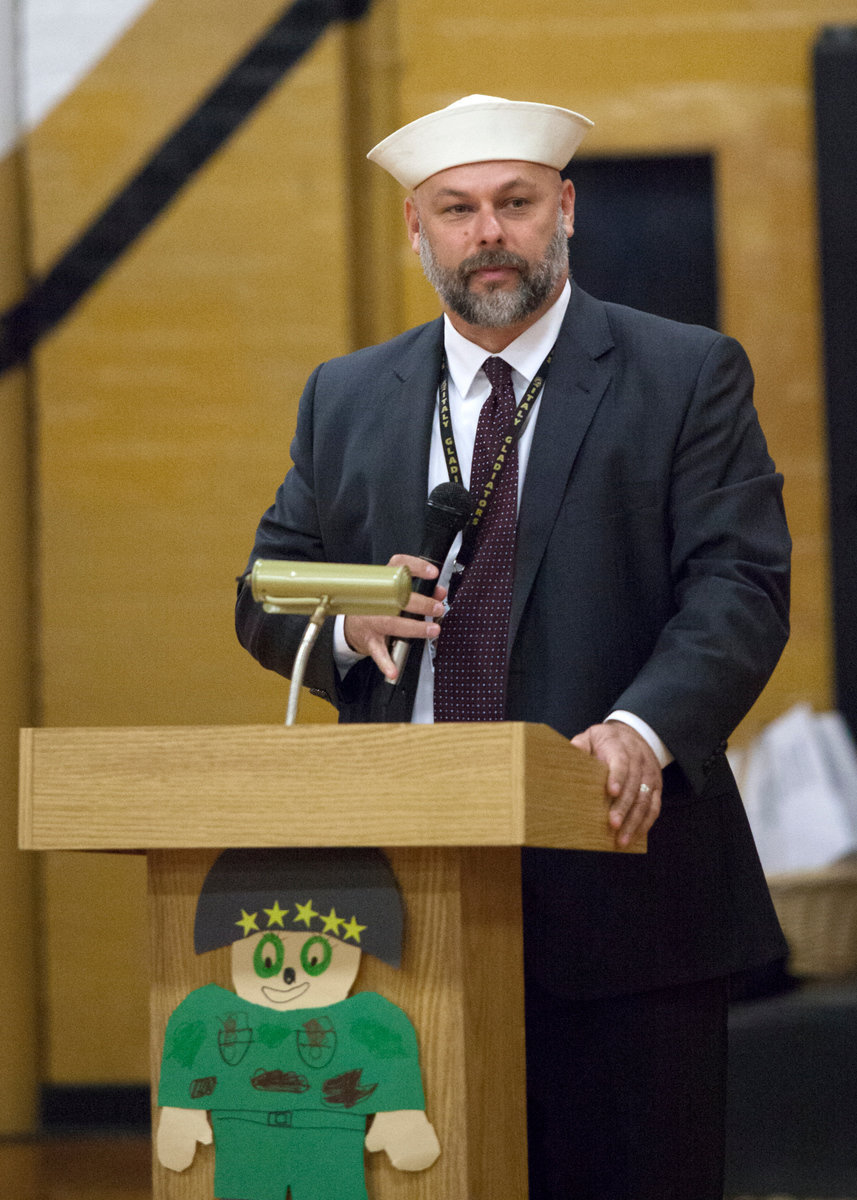 Image: Navy Veteran and Italy High School Principal Lee Joffre is the guest speaker.