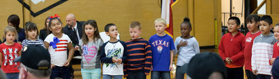 Image: Stafford Elementary students show their appreciation to the veterans.
