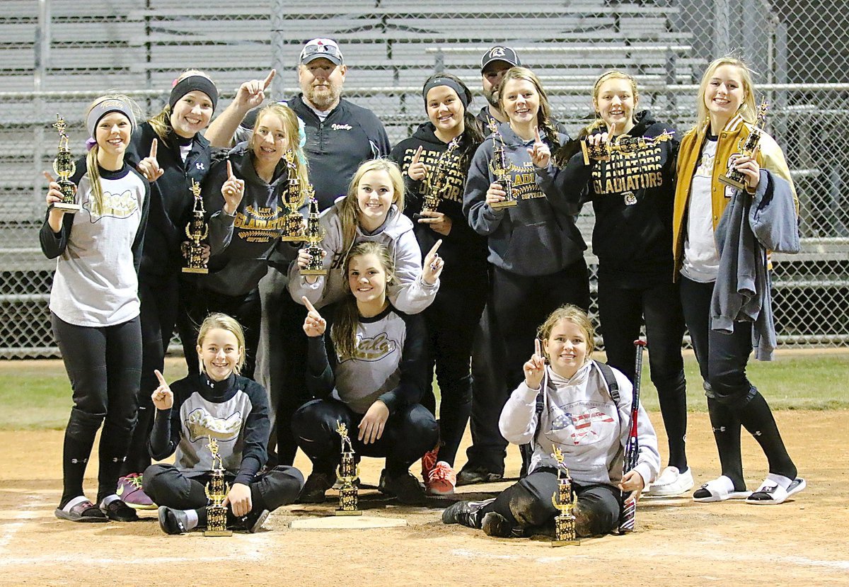 Image: Congratulations to members of the Italy Lady Gladiator Softball program for emerging as CHGSA Fall Classic Tournament Champions after defeating South Grand Prairie 3-2 in their fall ball finale. Pictured on the back row (L-R) are coaches Allen Richards and Shawn Holden. Middle row (L-R) Bailey Eubank, Jaclynn Lewis, Hannah Washington, Kelsey Nelson, Jenna Holden, Brooke DeBorde, Brycelen Richards and Madison Washington. Bottom row (L-R) Britney Chambers, Lillie Perry (Catcher) and Jill Varner.