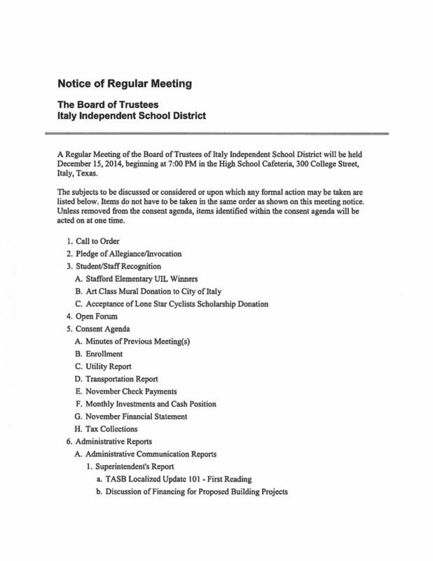Image: Agenda – page 1