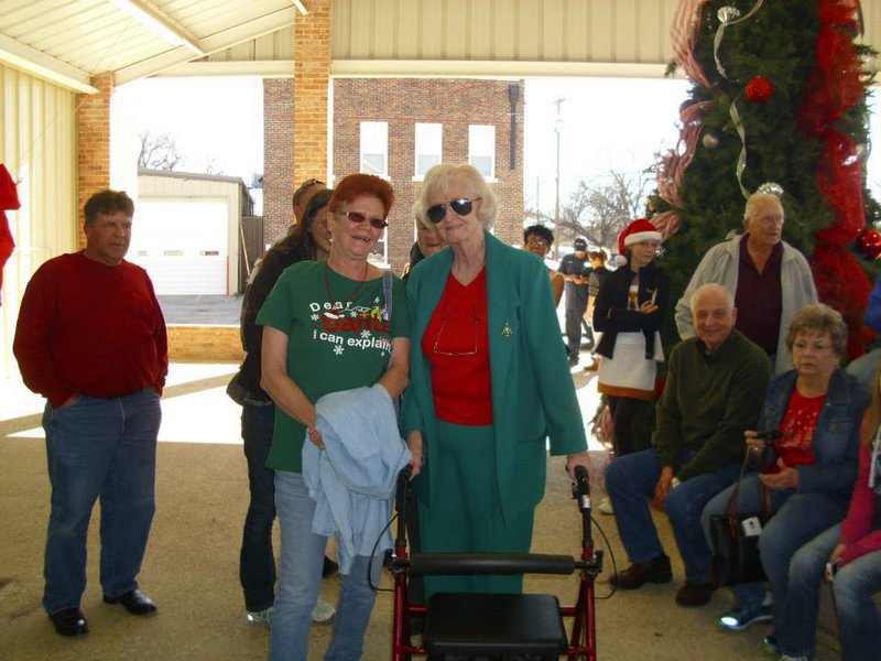 Image: Altha McNeely with daughter, Janet Coffman at the Cargill-Gallman Pavilion, surrounded by friends and family.