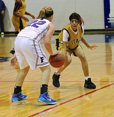 Image: Freshman T’Keyah Pace(4) adds defensive prowess to the Lady Gladiator defense.