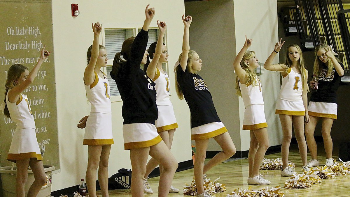 Image: The Italy Jr. High Cheerleaders give Italy’s free-throw shooters some mojo.