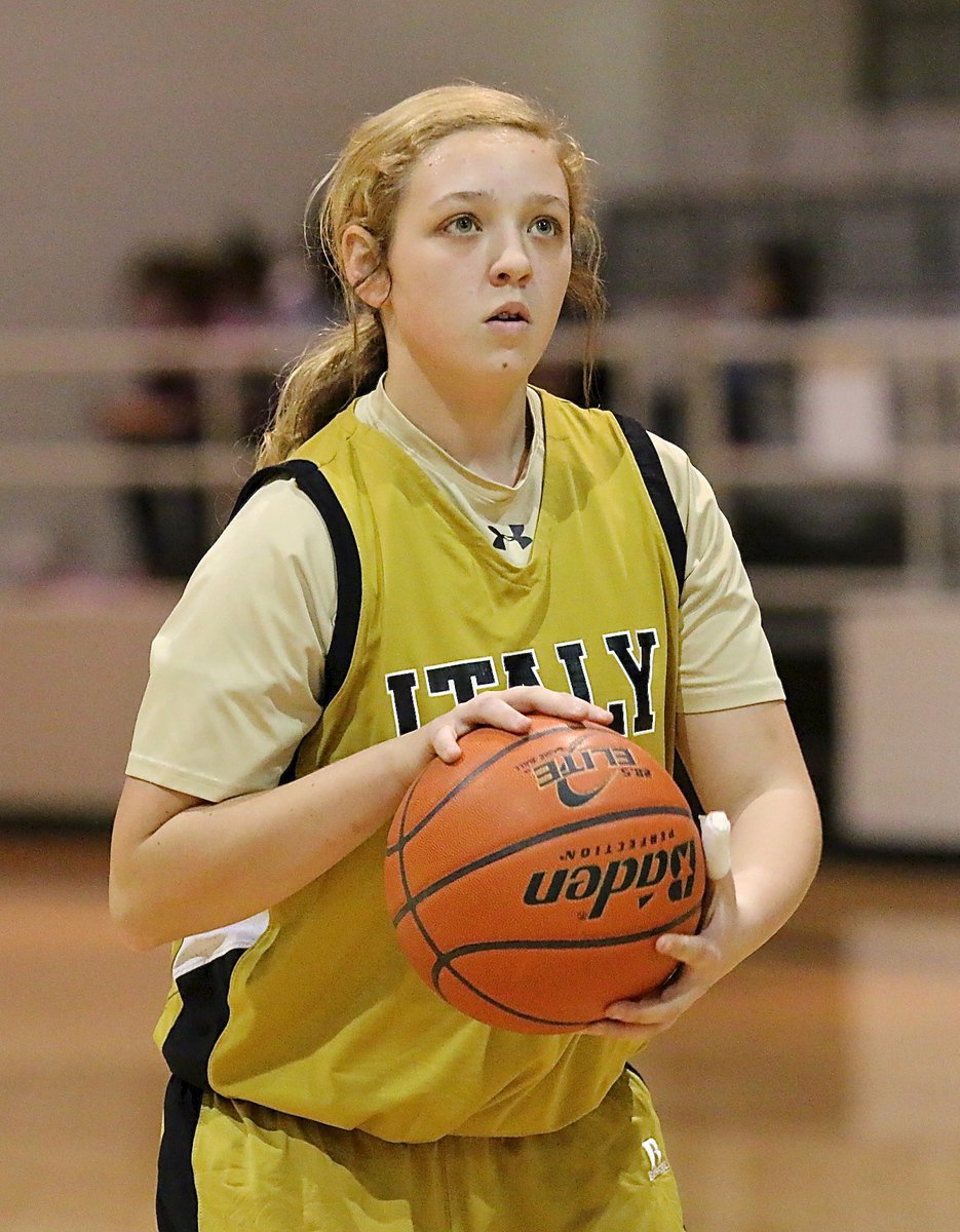 Image: Lady Gladiator freshman Brycelen Richards(13) takes a turn at the free-throw line.