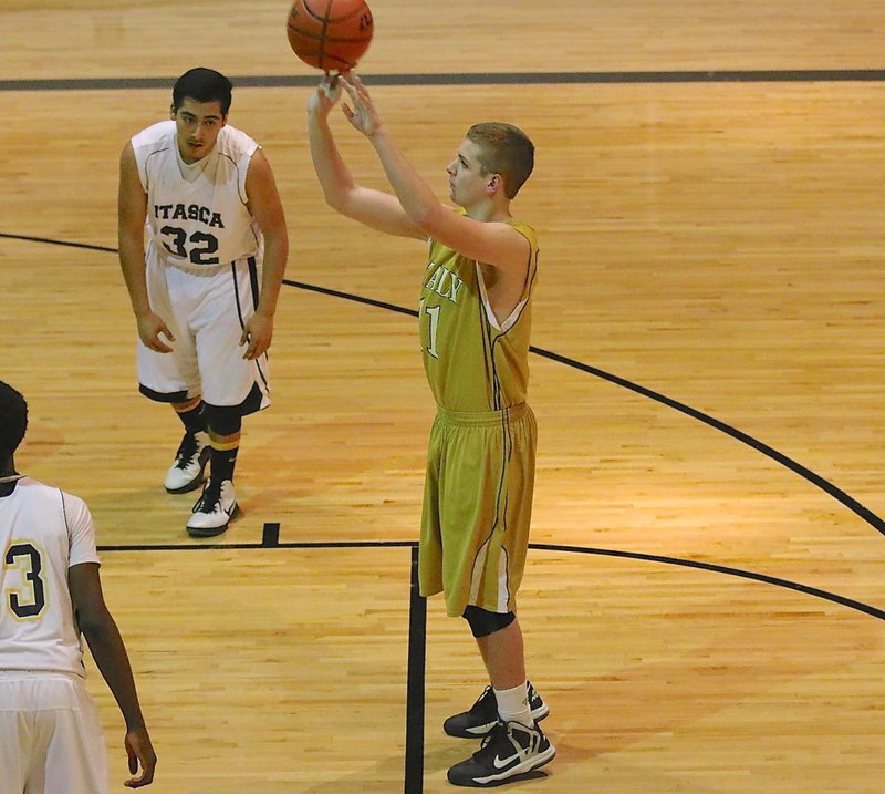 Image: James Walton(11) puts in a free-throw for the JV Gladiators.