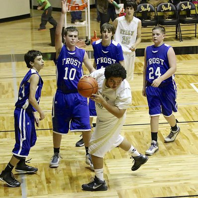 Image: Perez(33) is a round mound of rebound for the JV Gladiators.
