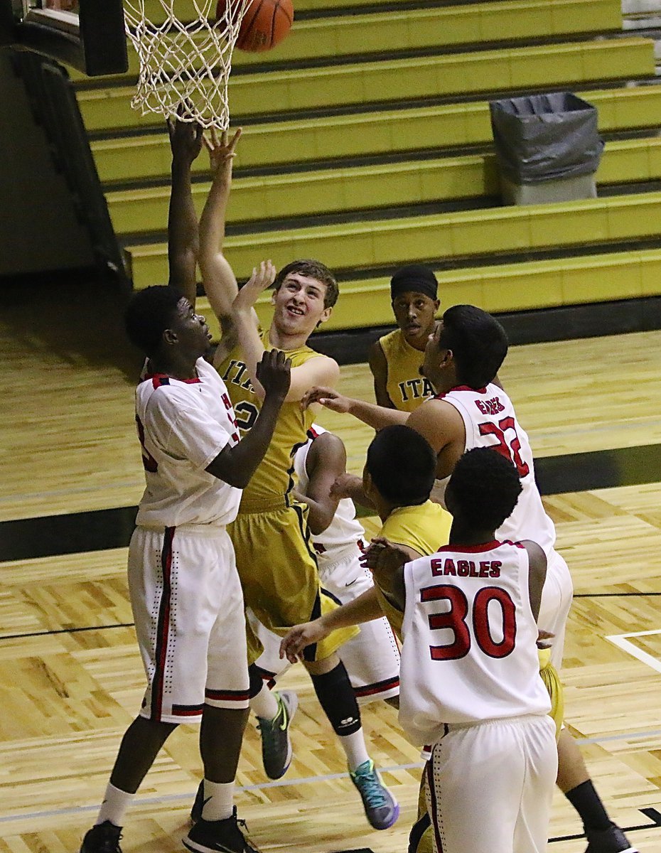 Image: Senior Gladiator Gary Kincaid(2) was in attack mode Friday night against visiting Garland Alpha Charter.