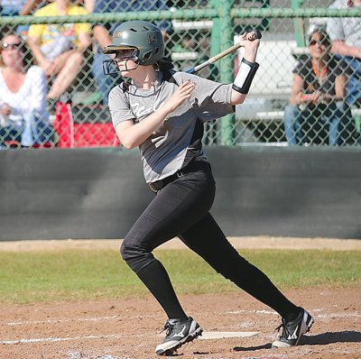 Image: The bat of senior Lady Gladiator Kelsey Nelson(14) is something to be feared by opponents.