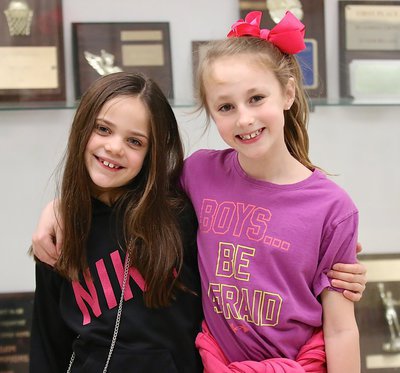 Image: On hand to support their classmates and friends were Landry Janek and Adyson Mathers.