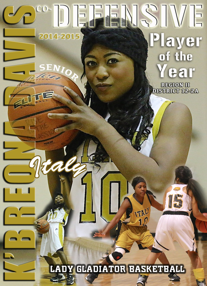 Image: Senior Italy Lady Gladiator K’Breona Davis ends her basketball career earning District 12-2A Co-Defensive Player of the Year honors.