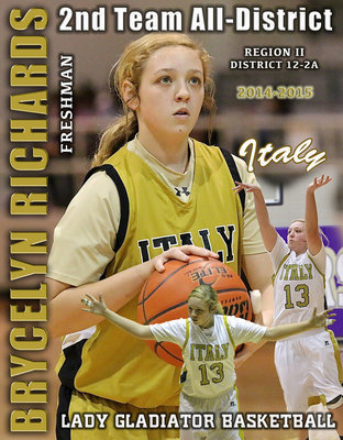 Image: Italy Lady Gladiator Brycelen Richards finishes her freshman season as a District 12-2A 2nd Team All-District performer. Richards was also Academic All-District.