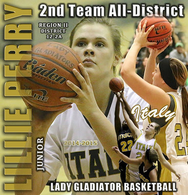Image: Italy Lady Gladiator Lillie Perry finishes her junior season as a District 12-2A 2nd Team All-District performer.