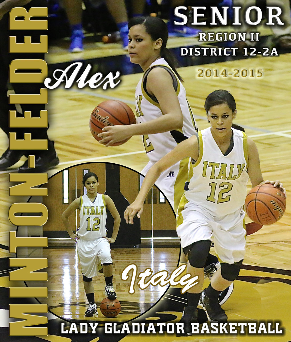 Image: Senior Alex Minton-Felder ends her basketball career as a shooting point guard with the Italy Lady Gladiators.