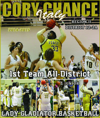 Image: Italy Lady Gladiator Cory Chance finishes her junior season with a dominant performance in District 12-2A, earning 1st Team All-District honors.