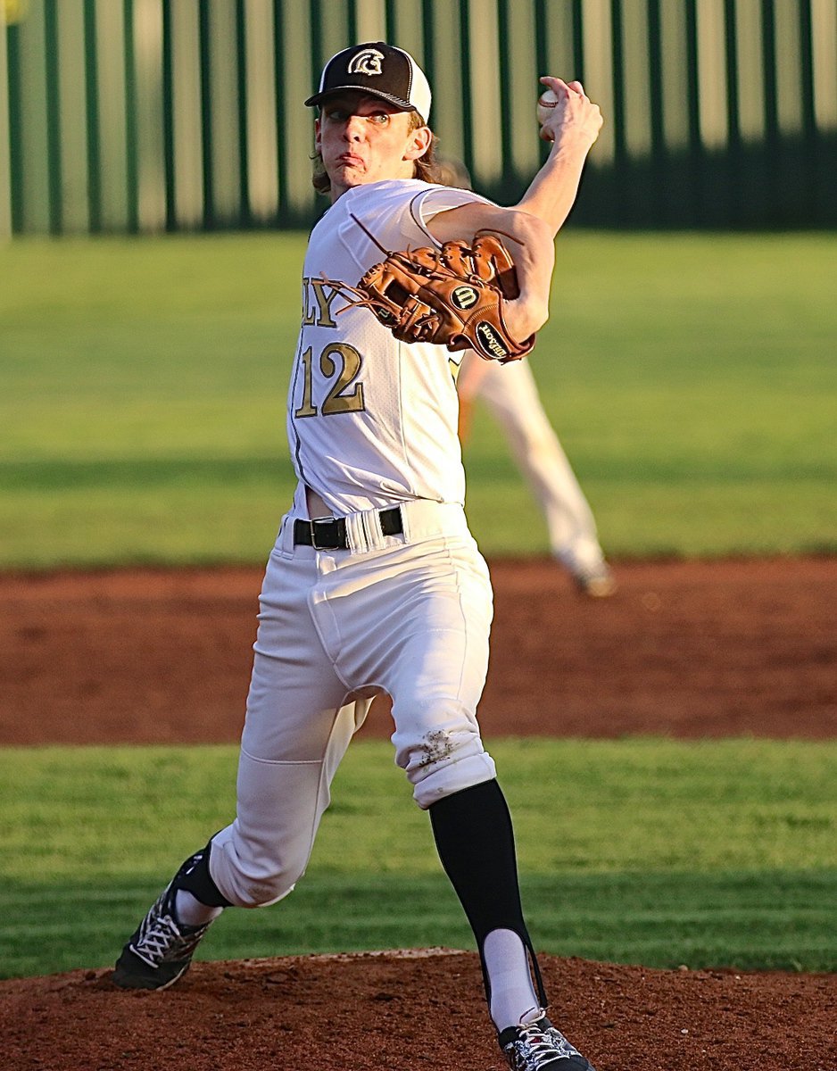 Image: Gladiator Ty Windham(12) and his unique pitching style kept Faith Family batters out of rhythm throughout with #12 recording 13 strikeouts.