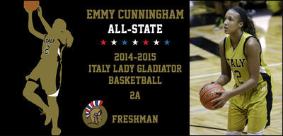Image: Congratulations to 2014-2015 Italy Lady Gladiator 2A Basketball freshman #2 Emmy Cunningham for earning TGCA (Texas Girls Coaching Association) All-State Honors!