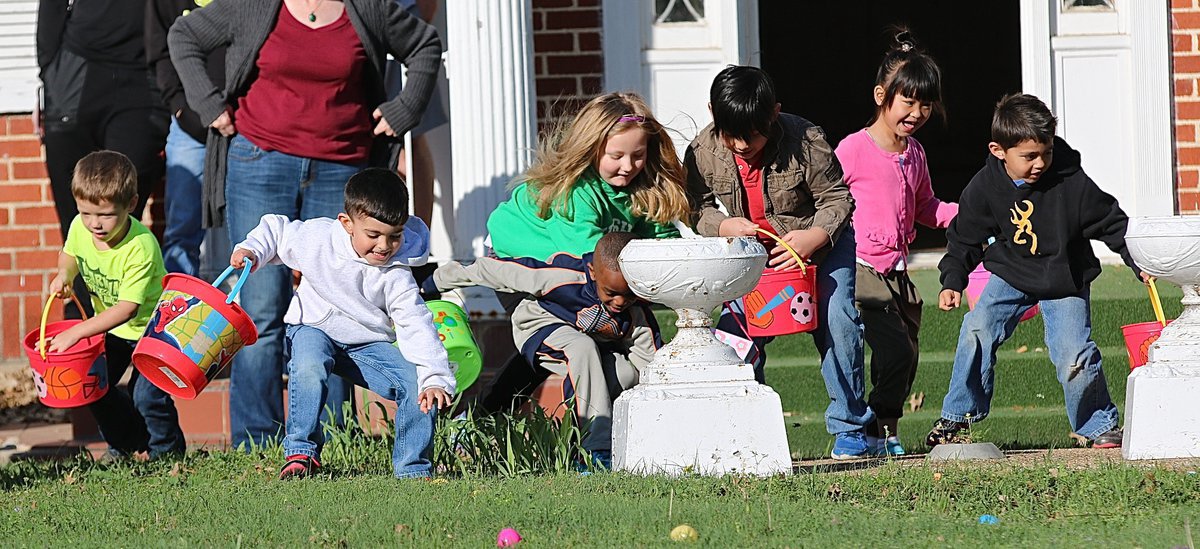 Image: So cute it deserves another look as the little ones charge out in search of Easter eggs.