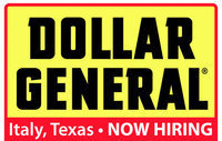 Image: Job opportunities are currently available for those interested in building a rewarding career as a Dollar General employee for our store located in Italy, Texas.