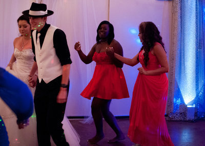 Image: Ecclesia Velasco, Michael Hughes, Taleyia Wilson, and Vanessa Cantu having fun on the dance floor