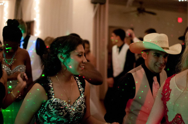 Image: Julissa Hernandez and her date show their skills on the dance floor.