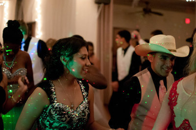 Image: Julissa Hernandez and her date show their skills on the dance floor.