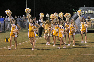 Image: The Italy High School Cheerleaders keep fans motivated with the start of the second-half.