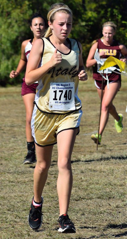 Image: Italy Lady Gladiator Cross-Country team member Britney Chambers competes in Regionals.