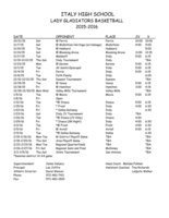 Image: Italy Lady Gladiator 2015-2016 High School basketball schedule. Click image twice to enlarge and then select ‘Fit to page’ before printing.