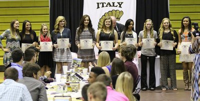 Image: Varsity Cross-Country All-District Award winners were Coach Holly Bradley, Ashlyn Jacinto, Britney Chambers, Halee Turner, Jozie Perkins, Lillie Perry, T’Keya Pace, Taylor Boyd, Brycelen Richards and April Lusk.
