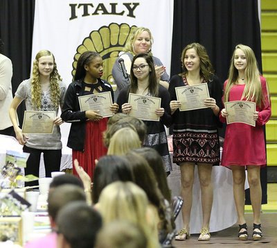 Image: JV Volleyball members recognized by Coach Melissa Fullmer were Taylor Boyd, Chardanae Talton, Madison Galvan, Hannah Haight and Karley Nelson.